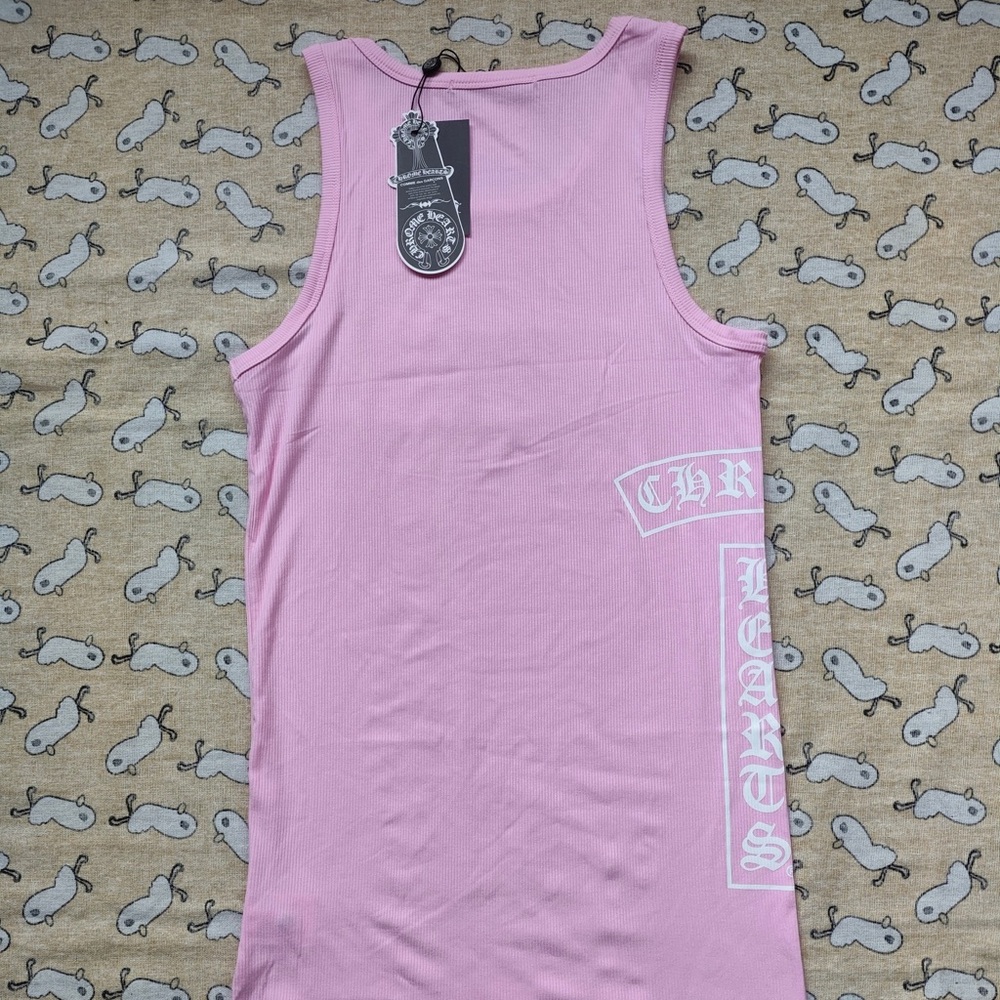 Chrome Hearts Baby Pink Logo Ribbed Tank - Picture 2 of 7